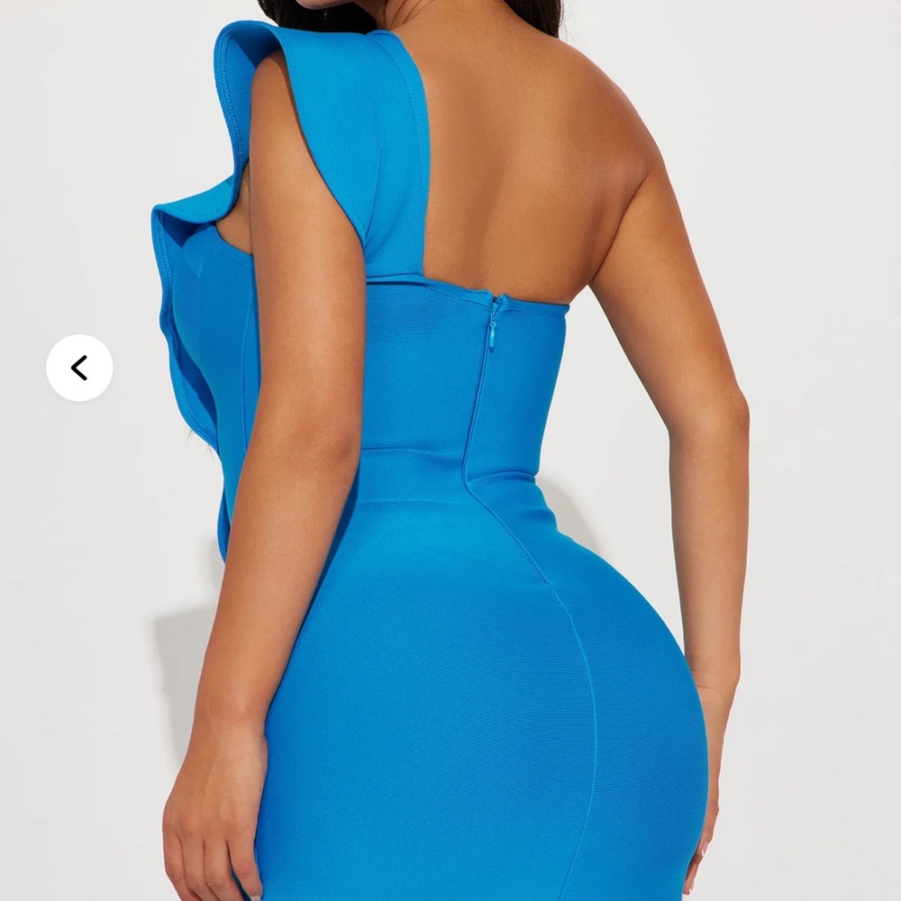 Fashion Nova Vibrant Blue One-Shoulder Dress - Picture 2 of 3
